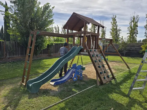 Playground Re-stain in Tracy